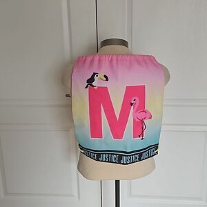 Justice Ladies String Bag Pack One Size Hot Pink & Green